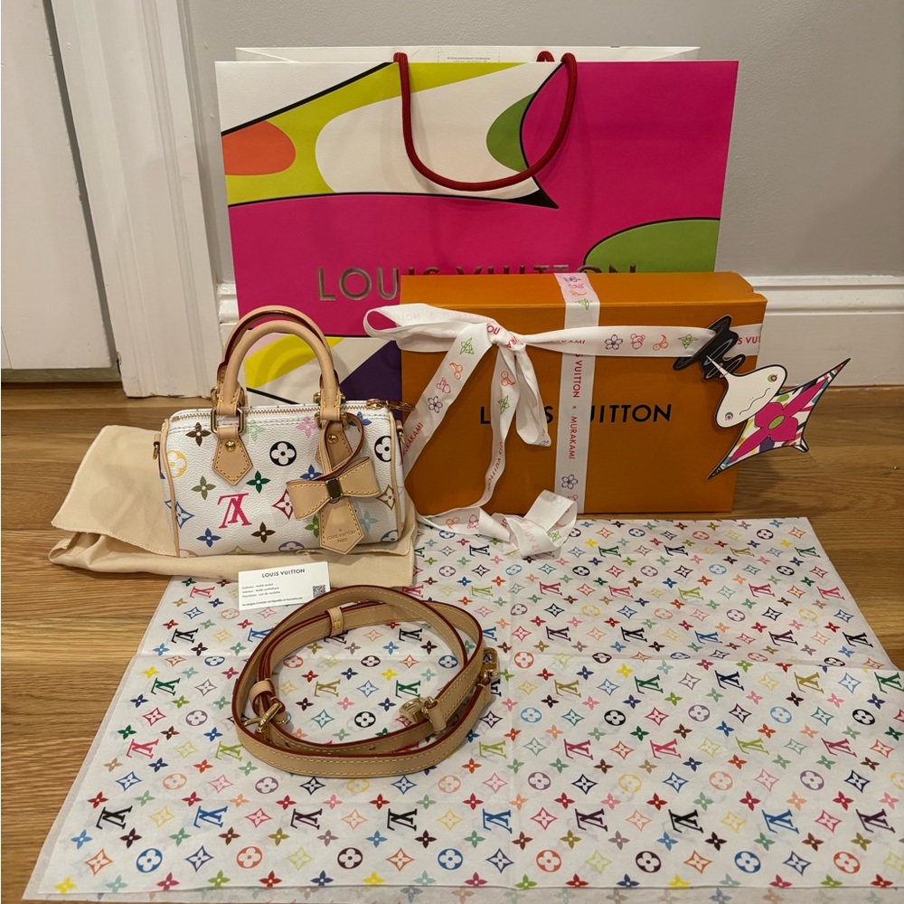 ***SOLD*** Louis Vuitton X Murakami 2025 White Multicolor Speedy Nano- NIB - Picture 3 of 15